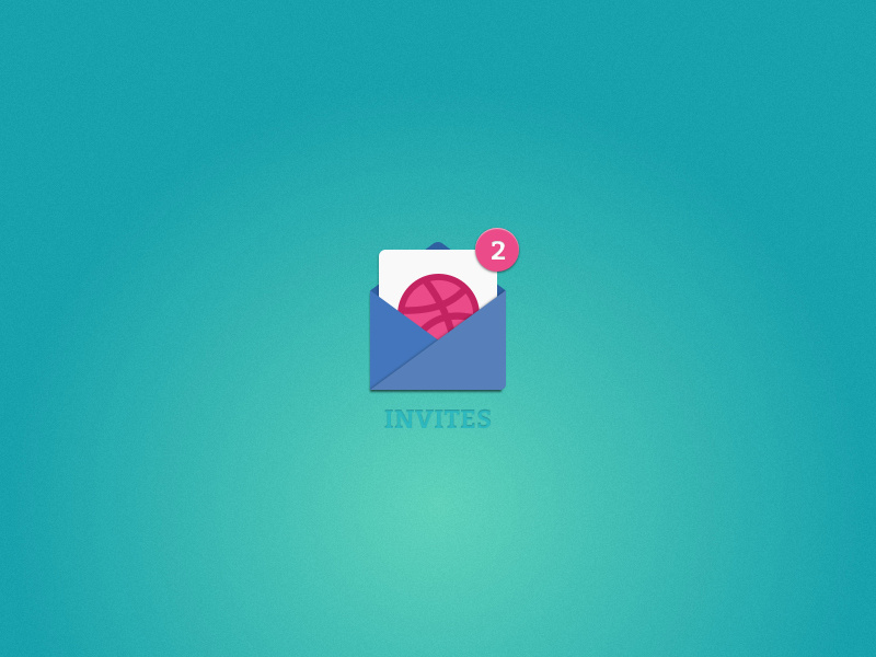 2x Dribbble Invites participate draft gift offer challenge bid join mail two icon dribbble invites