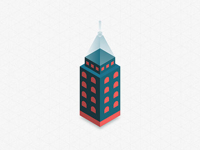 Isometric Tower 3d cubes design geometic isometric isometric illustration tower