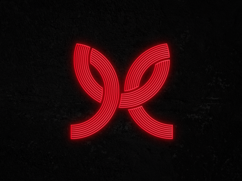 Modus Neon Sign line lettering branding animation art signage mark logo neon light