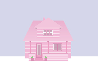 Tiny Pink House design illustration vector illustration
