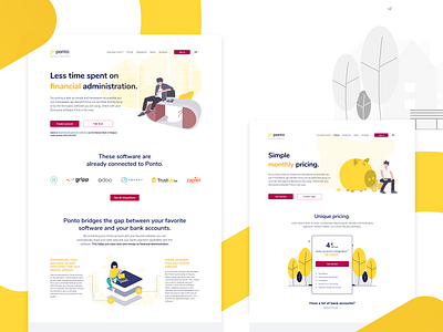 Ponto | Website v.2 creative dailyui design digital graphic design illustration illustrator interface landing page pricing sketch ui ui design uiux ux vector web web design website yellow