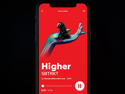Music Player Interaction app app design color colors cover design flat interface ios minimal mobile mobile design music music player player sketch stream streaming typography ui