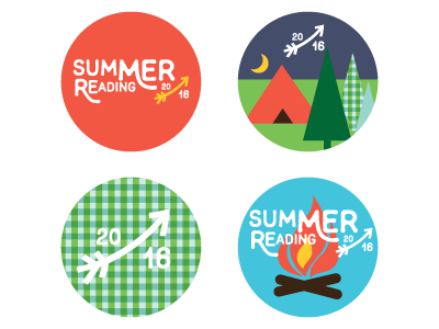 Summer Reading Button Pack camping library pinback summer summer reading
