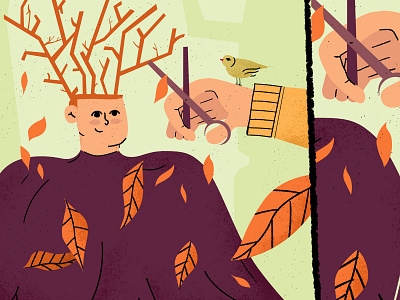 Autumn season - Illustration art character characters colorful flat haircut illustration scene season texture