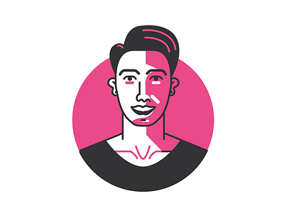 Happy Man @scene character flat art illustration illustrator male pink