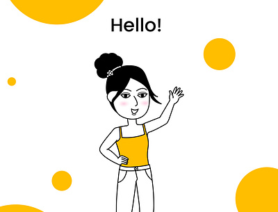 Hello! adobe illustrator character design digital illustration graphic design illustration line art simple
