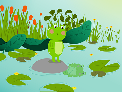 Self-Reflect adobe illustrator animal design digital illustration frog graphic design illustration vector