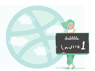 Invite giveaway! girl illustraion invite invite designer invite dribbble invite giveaway