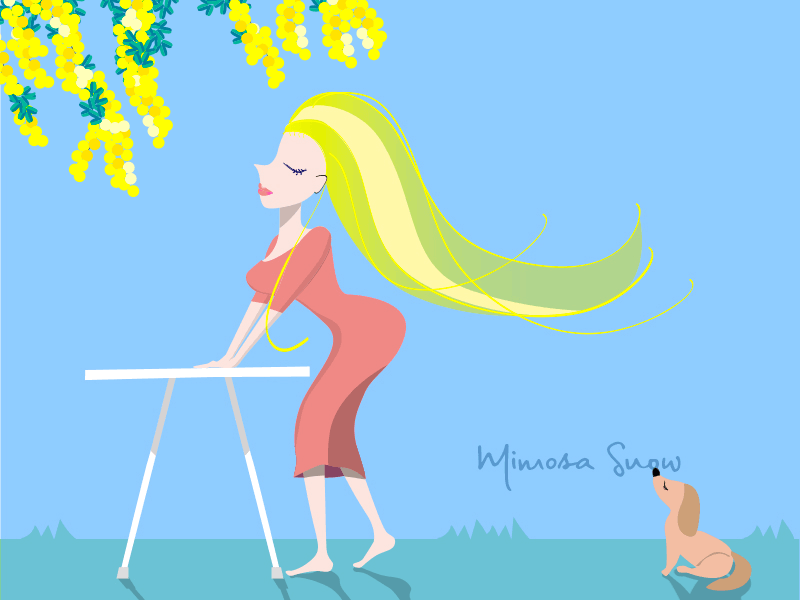 Mimosa Snow animation color design girl illustration mimosa