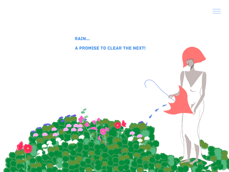 After the rain animation design fine art flower illustration garden girl girlillustration illustration rain webdesign