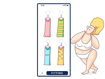 Fitting Room App ae animation app design app interaction design fashion illustration fitting room girl illustration interaction mobile ui