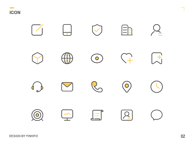 Second Set Of Yellow Linear Icons 图标 应用 洋葱
