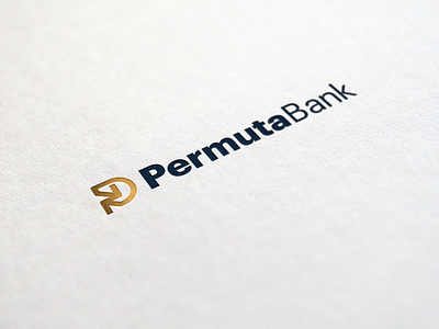 PermutaBank bank branding brazil design exchange foil stamp gold logo office p typography