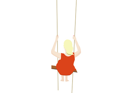 Little girl sitting on a swing swing swings 女孩 插图 设计