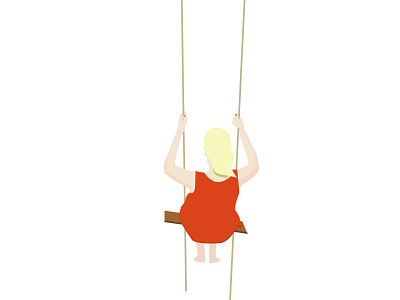 Little girl sitting on a swing