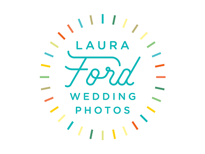 Laura Ford logo bright gotham rounded monoweight photographer script teal