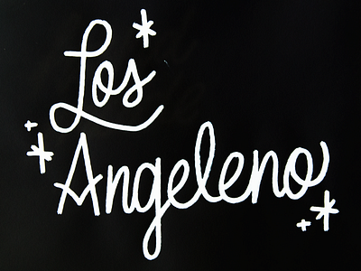 Angeleno black and white la los angeles marker script