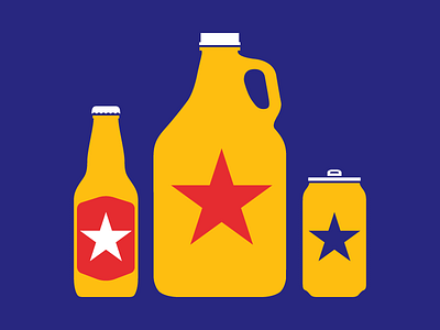 Beer City, USA beer growler red white and blue star