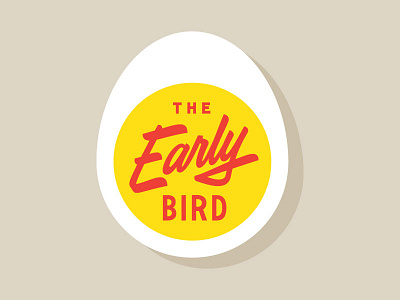 Early Bird early egg red script yellow