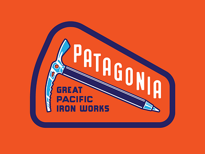 Patagonia Ice Axe badge climbing ice axe lettering logo patagonia patch