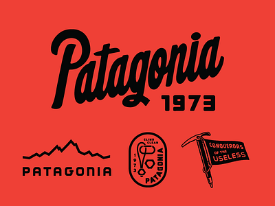 Patagonia spring/summer 2017 graphics badge carabiner climbing lettering lockup patagonia ice axe script