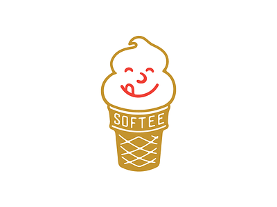 Lil' Softee food doodz. ice cream mascot smiley face soft serve