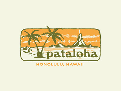 Pataloha hawaii logo palm tree patagonia volcano