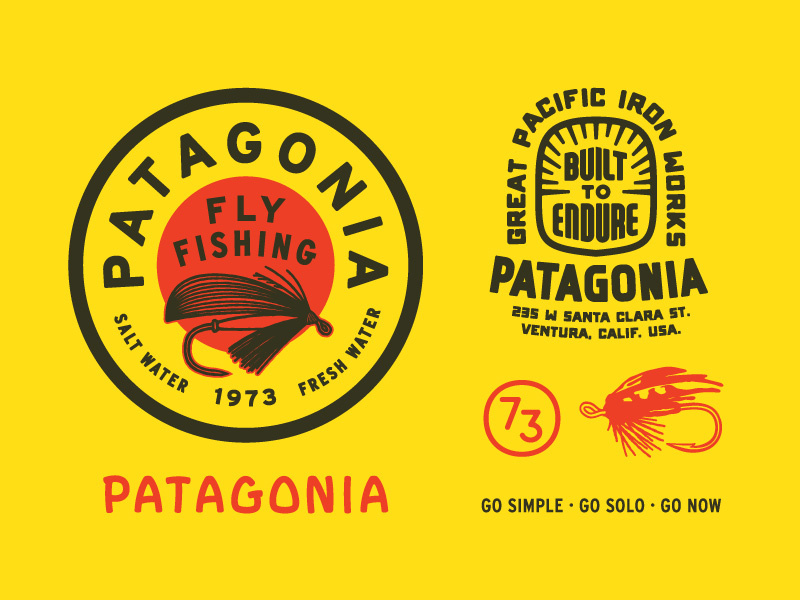 Patagonia Fly Fishing apparel illustration lettering patagonia fly fishing