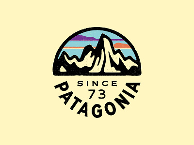 Patagonia Fitz Roy circle badge apparel badge icon mountain outdoor patagonia skyline t shirt
