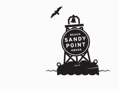 Sandy Point Bouy bouy illustration logo monochrome restaurant sea gull