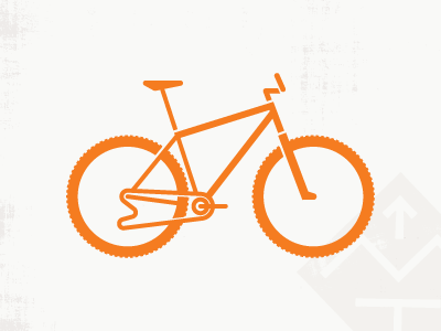 MTB Icon bike icon mountain bike orange symbol