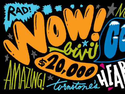 Wow colors hand lettered rough stars