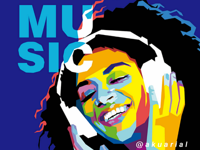 Music music popart wpap portrait