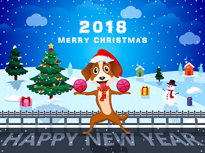 Merry Christmas and Happy new year christmas happy ikon merry new puppy ui year