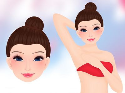 Beautiful cartoon beauty app illustrations interface ui