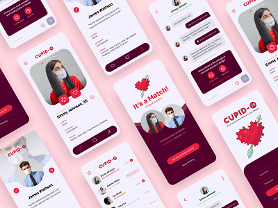 Cupid-19 Dating App branding covid 19 dating app interaction design ui