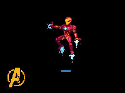 Iron Man 2d art marvel nintendo pixel pixelart