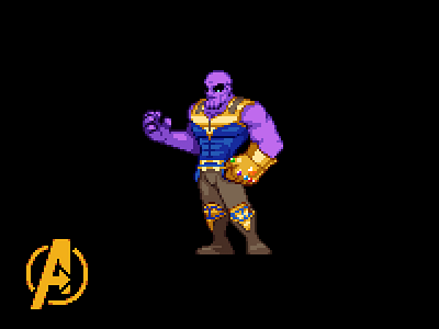 Thanos 2d art game marvel pixel pixelart