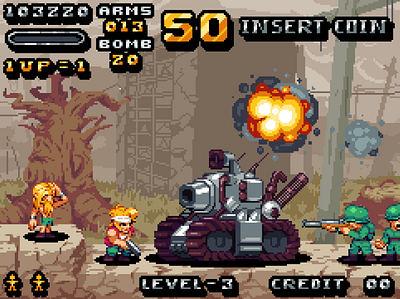 Metal Slug Mockup 2d art game indie pixel pixelart