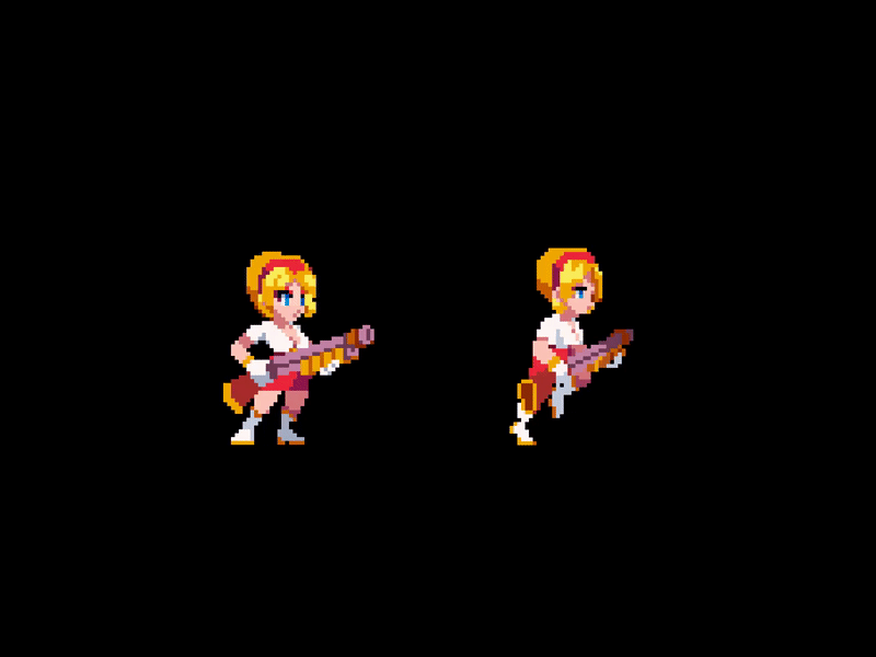 Western Girl run and idle animation 2d game indie pixel pixelart