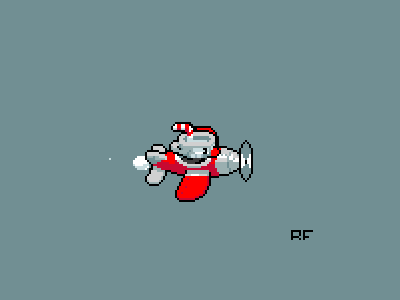 Pixel CupHead Flying 2d animation art cuphead pixel