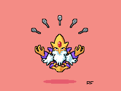 Quadro Decorativo - Pokémon / Mega Alakazam / Pixel Art