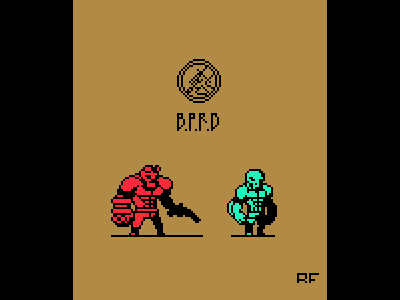 B.P.R.D Pixel Members art hellboy pixel