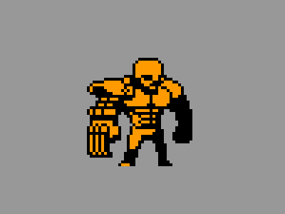 Doom/Vega mix character commission art pixel animation pixelart