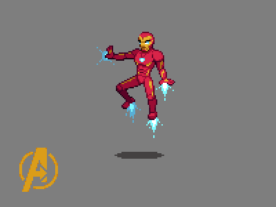 Pixel Iron Man art infinity marvel pixel wars