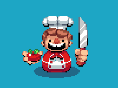 Pixel Chef from Overcooked 2d art game indie pixel pixelart