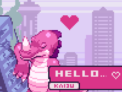 Kaiju Dating Sim 2d art game indie pixel pixelart