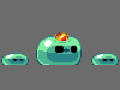 Slime king and minions 2d animation art development game indie pixel pixelart