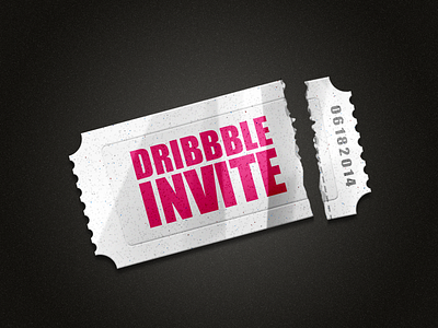 Hello Dribbble! debut invite thanks ticket