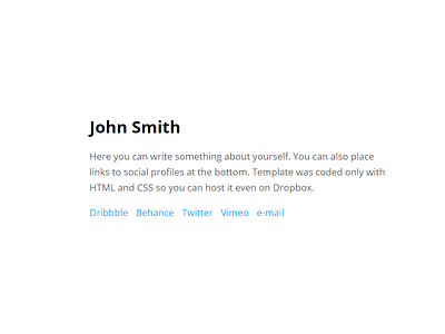 Minimal Vcard base css html minimal template vcard white